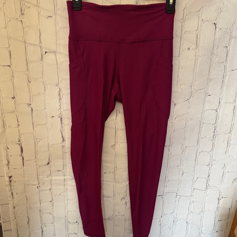 Women's Fushia Pink High-Rise Leggings 7/8 Ankle Powersoft